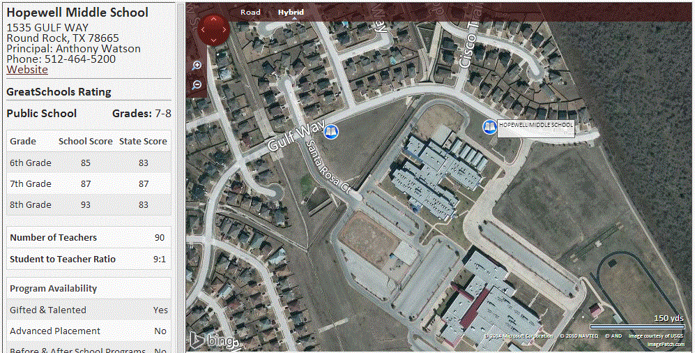 Homes near Hopewell Middle School in Round Rock Texas